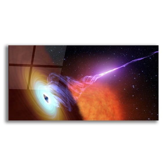 Epic Art 'Black Hole with Jet,' Acrylic Glass Wall Art, 24"x12"