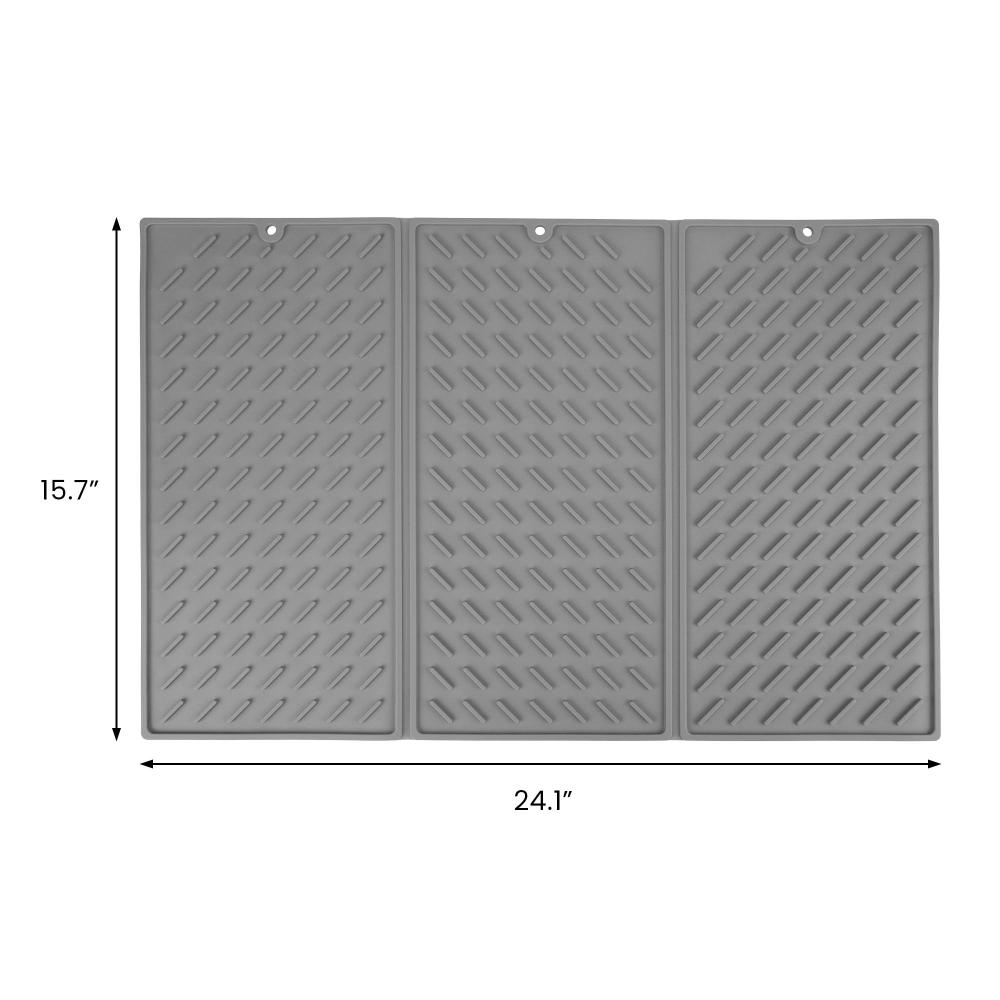 Unique Bargains Heat Resistant Silicone Fits Under Dish Rack Dish Drying Mat Gray