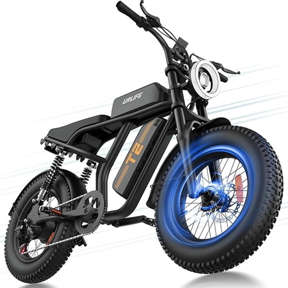 Electric Bike for Adults  20", 750W Peak Motor, 48V 15.4Ah Removable Battery, Max 100Miles Electric Motorcycle, Fat Tire Ebike, Shamano 7-Speed E-Bike, UL2849