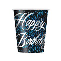 Unique Party Paper Glitz Happy Birthday Party Cup (Pack of 8)