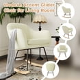 thumbnail image 6 of Nursery Rocking Chair, Upholstered Chenille Glider Rocker Chair, Modern Armchair With Wood Legs, Indoor Comfy Accent Chair Nursing Chairs Holds Up to 350 LBS for Living Room, Bedroom, Beige, 6 of 7
