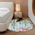 thumbnail image 2 of Round Rug 4Ft Washable Non-Slip, Easter Rabbits Circle Area Rugs for Living Room Bedroom, Spring Cute Bunny Eggs Flowers Leaf Blue Plaid Indoor Floor Mats Carpet Runner for Home Decor Aesthetic, 2 of 8