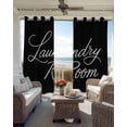 thumbnail image 6 of Black Kitchen Curtains Laundry Room Minimalist Modern Art Cafe Short Curtains for Bathroom Blackout Window Curtain Grommet Small Window Treatment Tier Drapes for Bedroom Living Room 42"x45"x2, 6 of 9