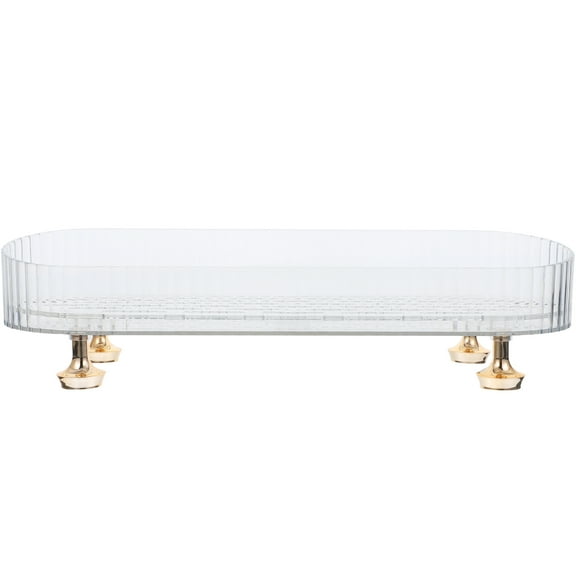 Phlegsive Clear Soap Dispenser Tray for Bathroom and Kitchen Countertops