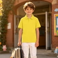 thumbnail image 6 of Boys Polo Shirts School Uniform Collared Tops Kids | breathable and Qick Dry, Classic Collared Design, 2 Pack Value Yellow 140, 6 of 6