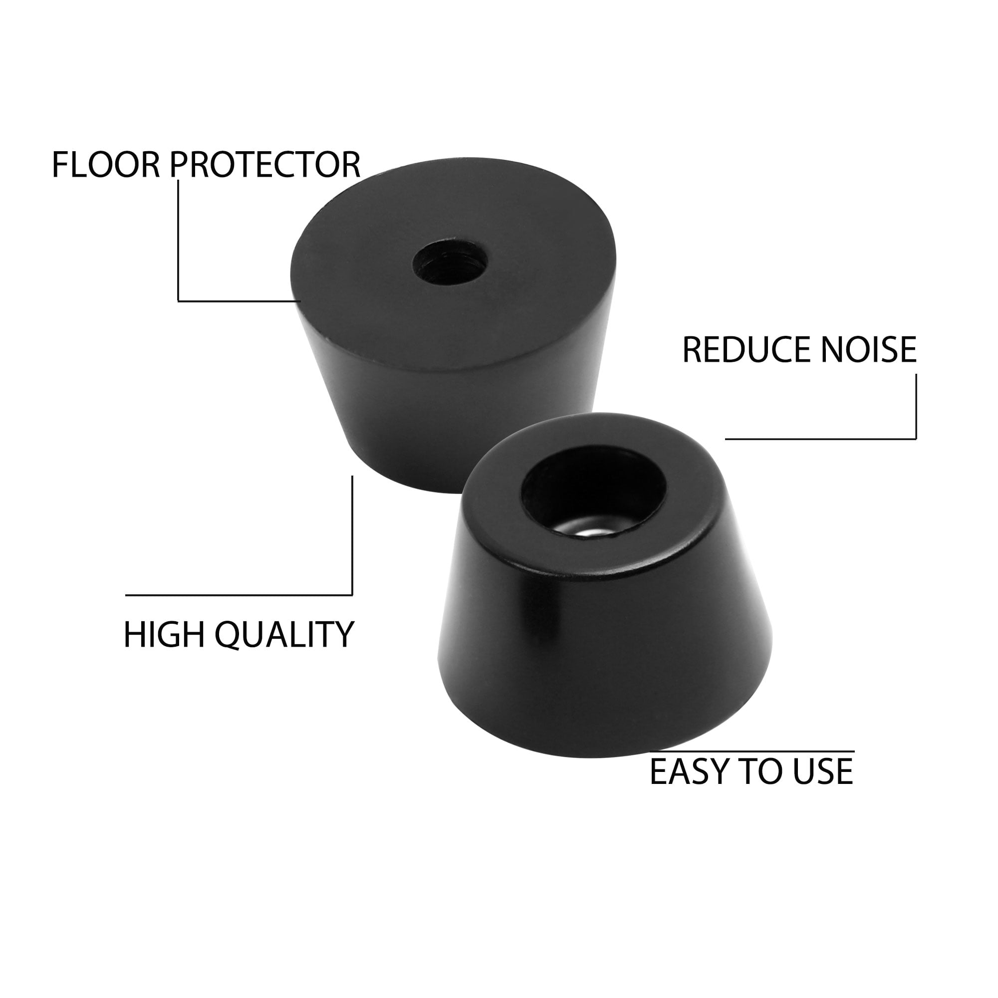 40x Rubber Feet 19mm x 10mm Washer Pad Covers Bumpers Black Furniture Accessary