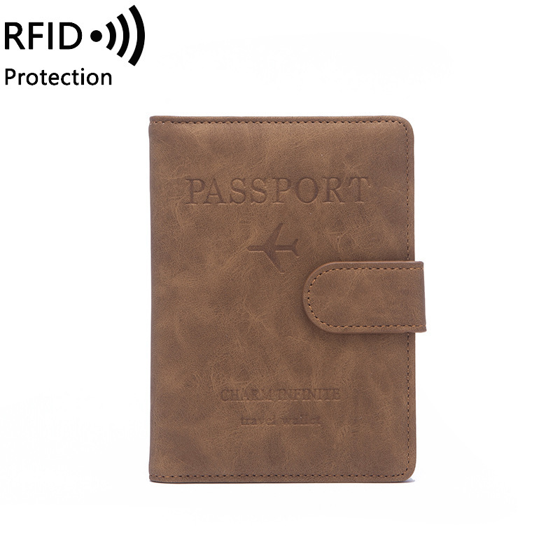 Passport Holder Cover Case RFID Blocking Leather Travel Wallet with Magnet Closure Passport Holder Cover Case RFID Blocking Leather Travel Wallet with Magnet Closure