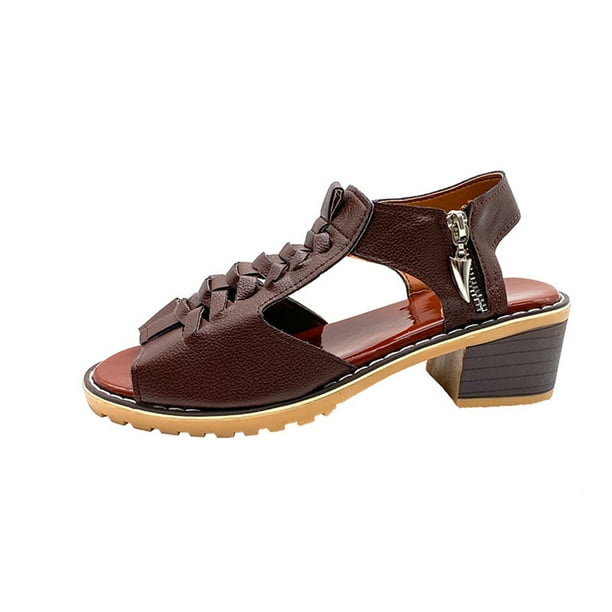Amzcrzy Zapatos de mujer,Zapatos de mujer,Zapatillas de mujer, Sandalias de playa con punta abierta, informales, de tacón medio y huecos para mujer Sandalias Mujer Zapatillas De Casa