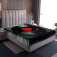 thumbnail image 4 of Music Theme Bed Sheets Set Musical Cd Disc Sheet Set Twin,Music Instrument Print Sheets,Jazz Music for Home Top Sheet,Black, 4 of 7