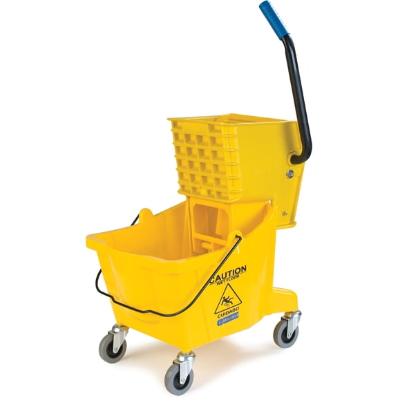 Carlisle 3690804 Commercial Mop Bucket With Side Press Wringer, 26 Quart Capacity