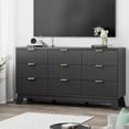 thumbnail image 5 of FANRAL 9 Drawers Dresser Fluted Dresser for Bedroom,Wooden Chest of Drawers Modern Dresser for Closet,Black Dresser, 5 of 8