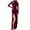 Wine, variant on Oplxuo Women's Formal Dresses 2025 Fall Long Sleeve Mock Neck Ruched Bodycon Slit Maxi Wedding Guest Cocktail Dress