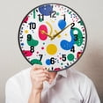 thumbnail image 6 of Yayeee Wall Clock Battery Operated 11.9" Silent Quartz Non-Ticking for Living Room Decor, Colorful Round, 6 of 8