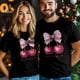 thumbnail image 5 of Camisetas informales de manga corta con lazo de cereza para hombre, camisetas gráficas para el Día de San Valentín, 5 of 8