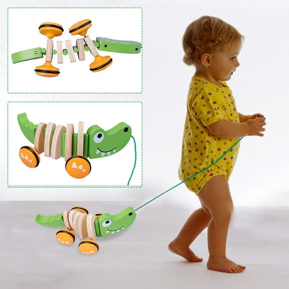Pisexur Baby Toys Puppy Hand Push And Pull Cart Pull Cord Baby Dolls,Car Toys for 3-5 Years Boys Girls
