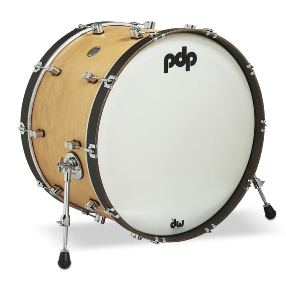 PDP Concept Classic 14x24 Natural Stain Kick Drum with Walnut Stain Hoops