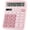 Pink, variant on Office Calculators Desktop, 12-Digit Dual Power Cute Calculator with Large LCD Display Big Button for Office Home and School