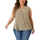 thumbnail image 1 of Blusa sin mangas de talla grande para mujeres, blusa tipo túnica con estampado floral y escote en V, talla 3X, color marrón, 1 of 1