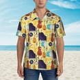 thumbnail image 4 of Daiia Musical Instruments Hawaiian Shirt for Men Gentle Cotton Regular Short Sleeve Casual-X-Large, 4 of 9