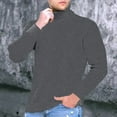 thumbnail image 5 of Men's Solid Color Turtleneck Sweater Textured Knit Pullover for Casual Fashion and Winter Warmth, Ideal for Office Wear and Christmas Holiday Gifts,Dark Gray,2XL, 5 of 5