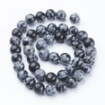 thumbnail image 3 of Natural Snowflake Obsidian Beads Strands Round 8mm Hole: about 1mm about 45~48pcs/strand 15~16 inch, 3 of 3