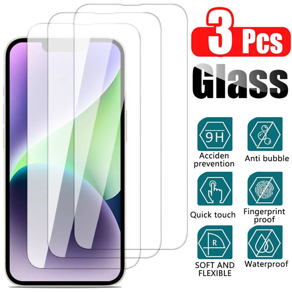 iPhone 12 mini Premium HD Screen Protector Glass, Full Coverage Design, 9H Durable Protection, Anti-Scratch, Anti-Smudge, Bubble-Free Installation - Pack of 3
