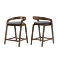 thumbnail image 2 of GDF Studio Modern Upholstered Counter Stools, Ergonomic Design, Solid Wood Frame, Dark Gray+Walnut, Set of 2, 2 of 2