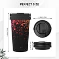 thumbnail image 3 of Picia Colorful Sparkling Pattern 500ml Carry Insulated Coffee Mug, Stainless Steel Travel Mug with Hidden Handle, Leak-Proof for Car, Office, Home, and Outdoor Use, 3 of 8
