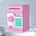 thumbnail image 2 of Alcancía Electrónica Cajero Automático Contraseña Caja Fuerte Huella Digital Inteligente Banca Automática Regalo para Niños Rosa, 2 of 8