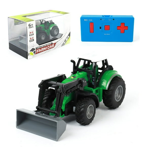 Alician Voiture de Ferme RC 2,4 g Échelle 1:64 Tracteurs de Ferme Moulés sous Pression avec Lumières Tracteur Télécommandé à 5 Canaux Jouets de Modèle pour Enfants