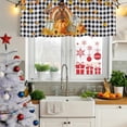 thumbnail image 5 of Thanksgiving Curtain Valances for Windows, Kitchen Valance Window Treatments Panel 2 Pack, Fall Turkey Pumpkin Maple Leaf Black Plaid Rod Pocket Short Curtains for Bathroom Bedroom 42 x 18 Inch, 5 of 8