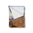 thumbnail image 2 of Southwestern Soft Flannel Fleece Throw Blanket, Cartoon Canyon Landscape with Distant Forest Tree Silhouettes National Park, Cozy Plush for Indoor and Outdoor Use, 50" x 60", Multicolor, by Ambesonne, 2 of 5