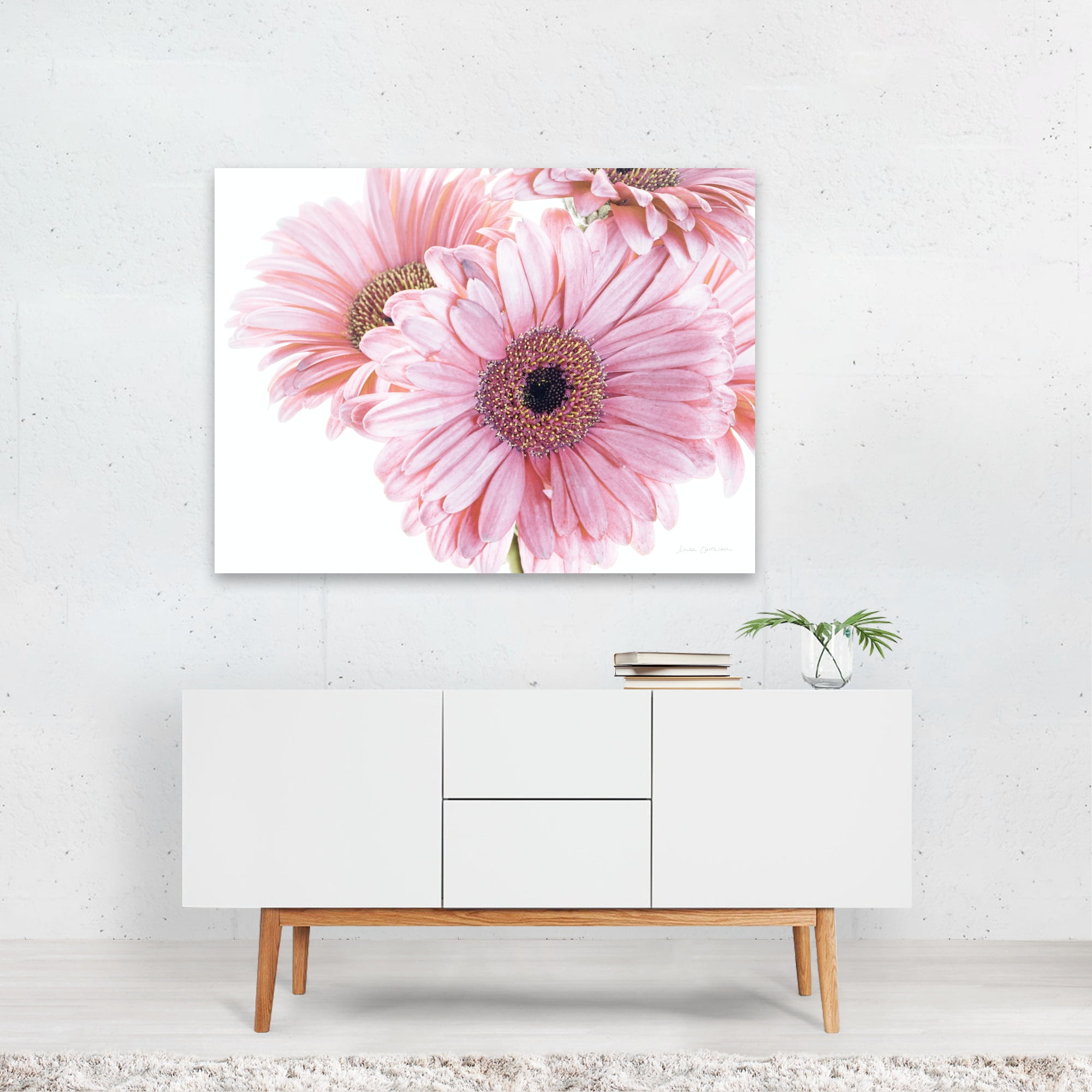 12X PINK GERBERA FLOWERS WALL STICKERS ART DECAL VINYL STICKERS HOME DECORATION