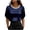 NavyA, variant on Agkizg Women's Blouse Crew Neck Short Sleeve Pearl Detail Solid Color Office Top