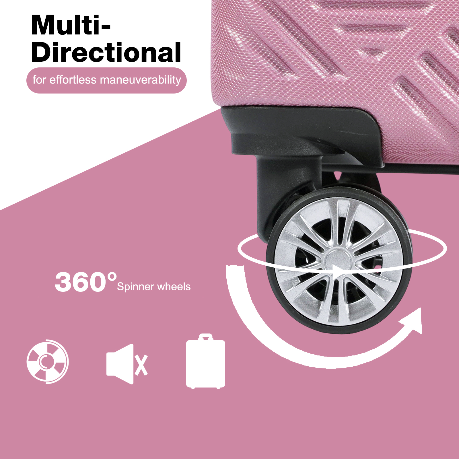 TRIPCOMP 2-Piece Hardside Luggage Set, Pink photo 2