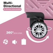 Tripcomp Luggage Sets 2 Piece Suitcase Set (14/20/)Hardside Suitcase with Spinner Wheels Lightweight Carry On Luggage(Pink)