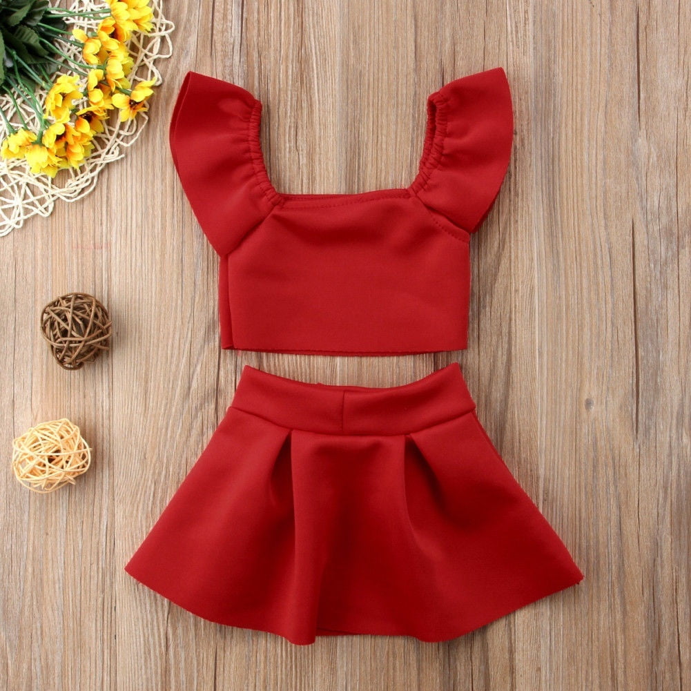 crop top with long skirt for baby girl