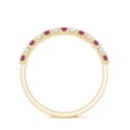 thumbnail image 3 of Rosec Jewels Pink Tourmaline Diamond Half Eternity Ring for Women - AAA Quality - Stackable Ring - Gift for Special Occasions, 14K Yellow Gold, US 5.50, 3 of 9