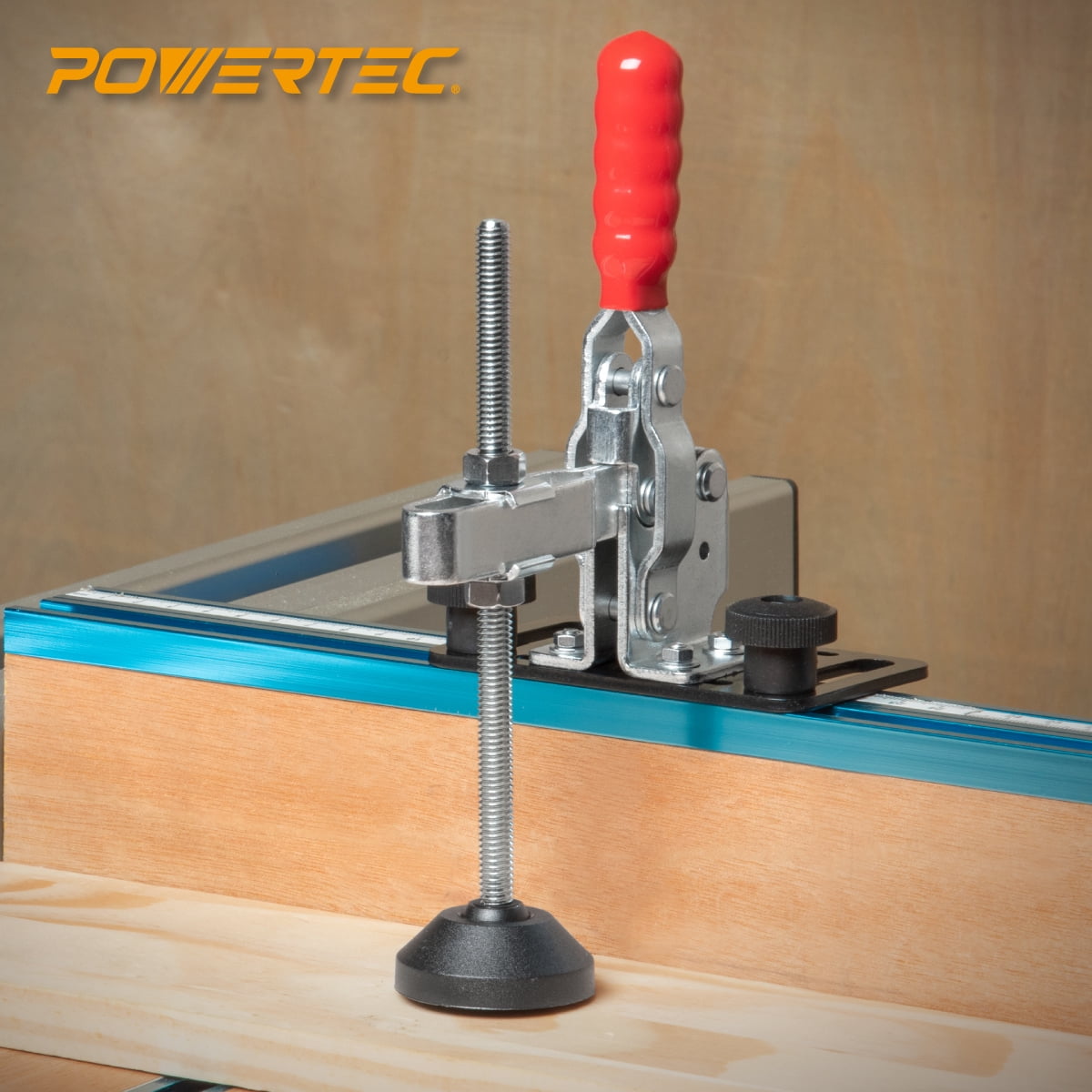 POWERTEC 4PK 6" Large Toggle Clamp Foot with Nuts & Washers, Oversized Stud Clamp Foot Compatible with Toggle Clamps for Table Saw Fence, Drill Press Table, and Woodworking Jigs (71700-P4)