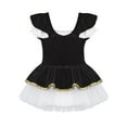 thumbnail image 4 of Miaeowve Robe de Danse pour Filles Enfants à Manches Courtes Combinaison de Danse Déguisement Robe de Princesse pour Fête Noir 14, 4 of 7