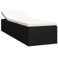 thumbnail image 2 of vidaXL Chaise Longue avec Coussin et Table Basse en Rotin Poly Crème Blanc, 2 of 5