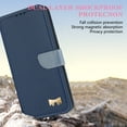 thumbnail image 3 of Designed for iPhone 16e Wallet Phone Case,With Card Slots,Metal Bowknot PU Leather Flip Folio Kickstand,with Shoulder Strap&Wrist Strap,Shockproof Anti-fall Phone Case,Darkblue, 3 of 10