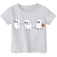 thumbnail image 4 of Ulitacool Tops For Girl Halloween Short Sleeve Cartoon Pattern Crewneck Hallowma Tee 4-5 Years White, 4 of 4
