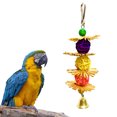thumbnail image 4 of Flmtop Pet Bird Parrot Rattan Ball Bell Swing Hanging Climbing Cage Decor Bite Chew Toy Wood Color, 4 of 9