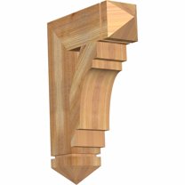 Ekena Millwork 6"W x 24"D x 28"H Merced Arts & Crafts Rough Sawn Bracket, Western Red Cedar