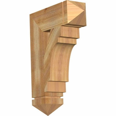 Ekena Millwork 6"W x 24"D x 28"H Merced Arts & Crafts Rough Sawn Bracket, Western Red Cedar