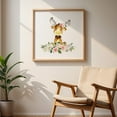 thumbnail image 6 of Moose, Woodland Animals, Forest Animals, Boho, Pink Flowers, Girl Nursery - Illustration Watercolor Floral Animal Whimsical Flowers Unframed Wall Art Print 8 x 8 inches, 6 of 9