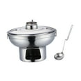 thumbnail image 1 of Estufas de alcohol Olla caliente Plato para calentar de acero inoxidable Portátil con tapa, Cuchara Olla caliente individual Olla caliente de alcohol argén, 1 of 8