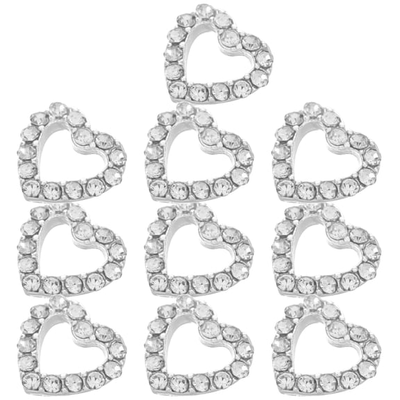 HONITANO Heart Nail Charm 10Pcs Zinc Alloy Diy Accessory for Nails