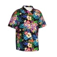 thumbnail image 2 of Hawaiian Shirt For Men, Colorful Flowers A Mens Button Down Short Sleeve Shirt, Summer Beach Shirts For Men, 2 of 2